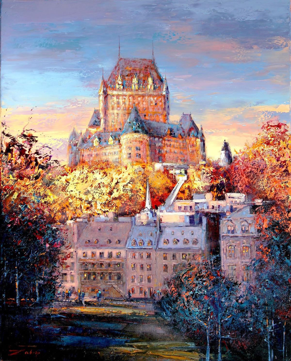 Château de Frontenac au soleil, Zabin, Marius, Oil