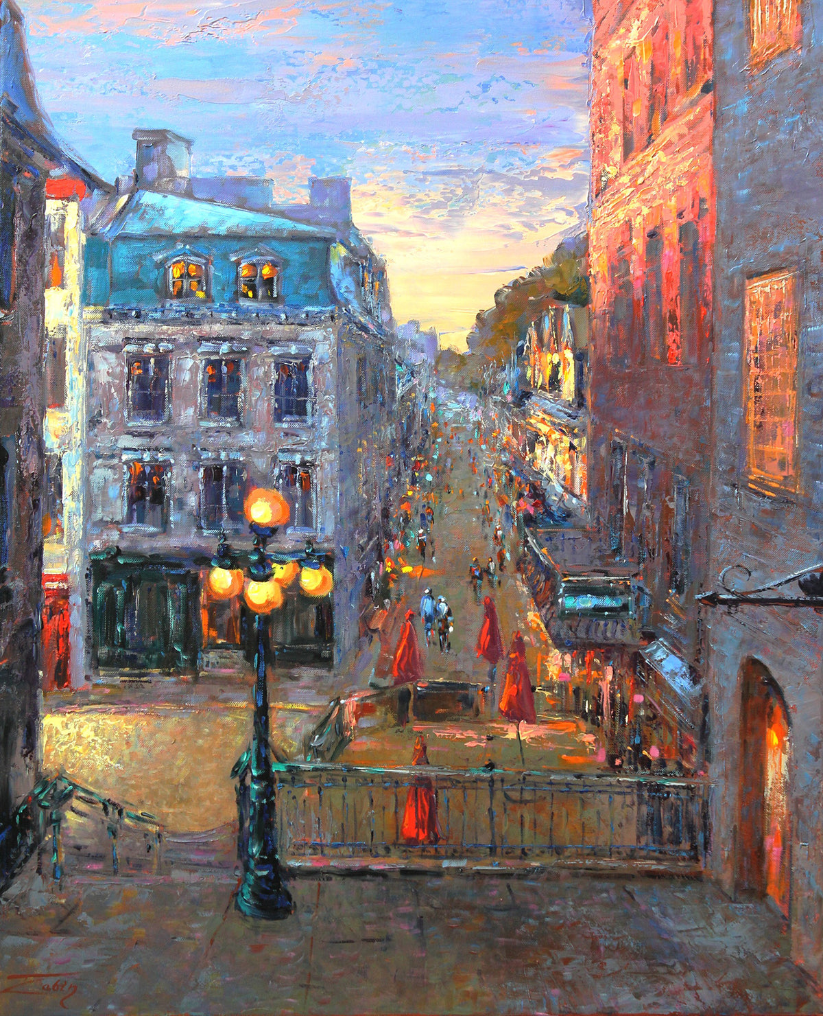 La rue du Petit Champlain, Zabin, Marius, Oil