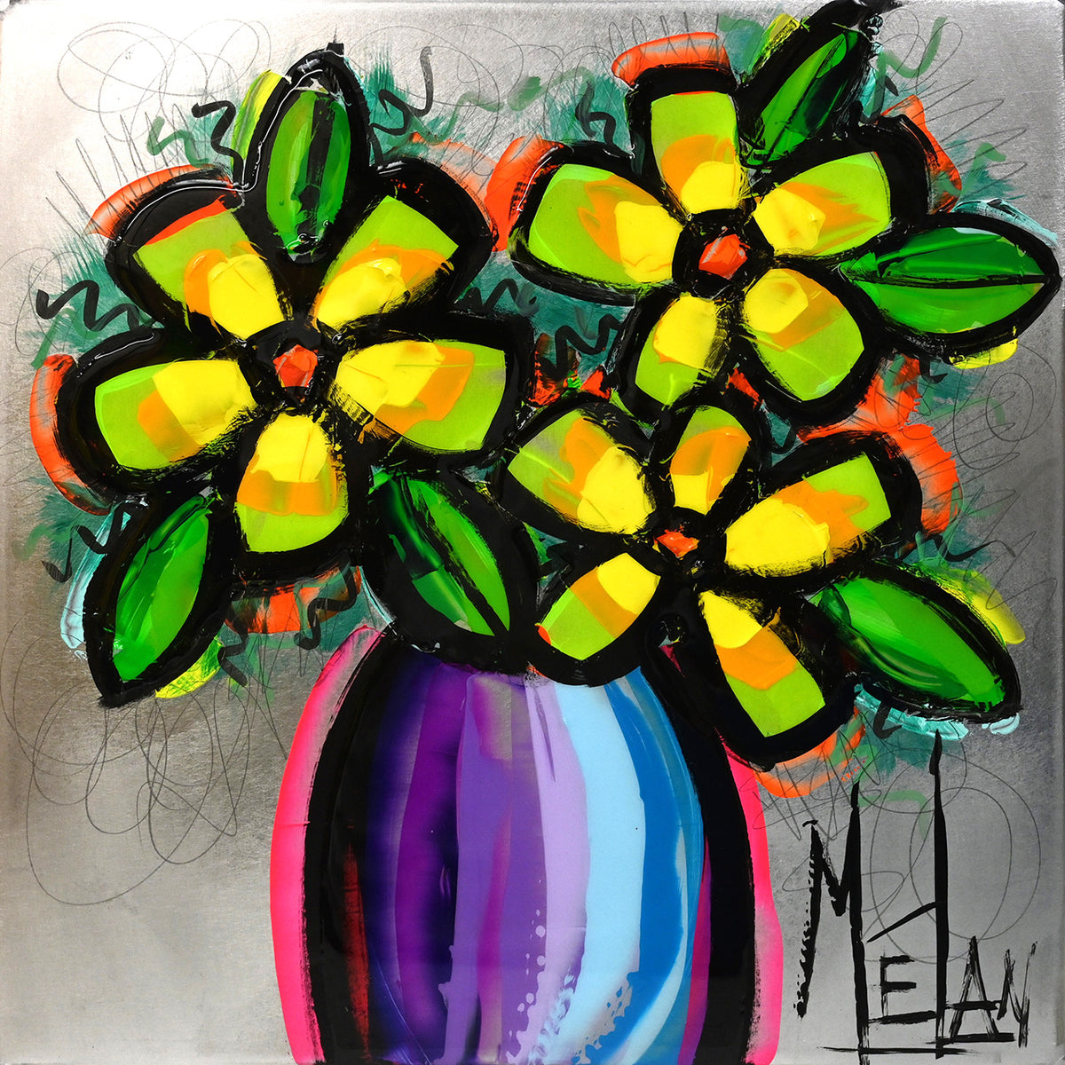 Douceur joviale, Mélan, Mixte sur Aluminium