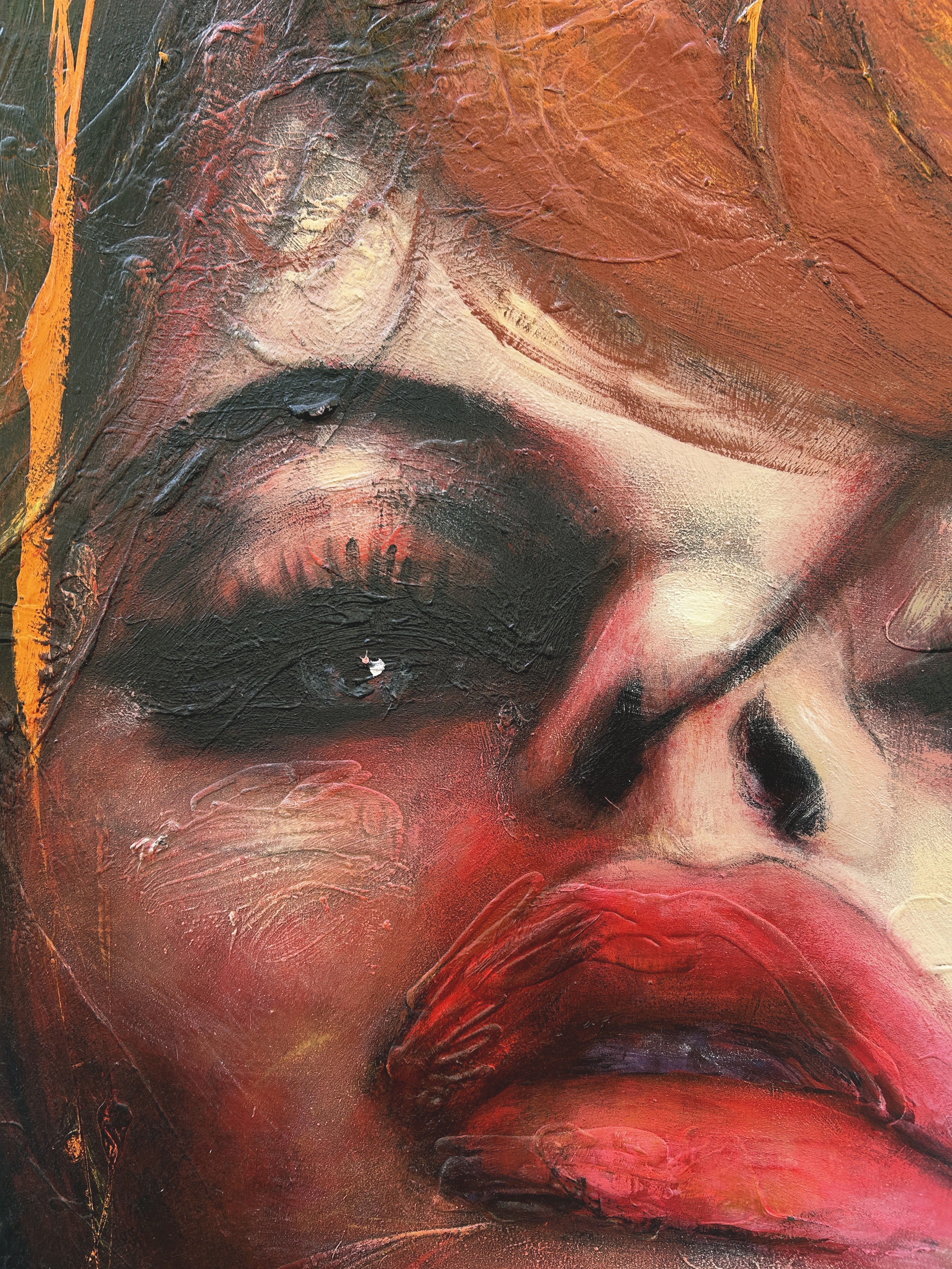 Sans titre, Visage sur fond vert