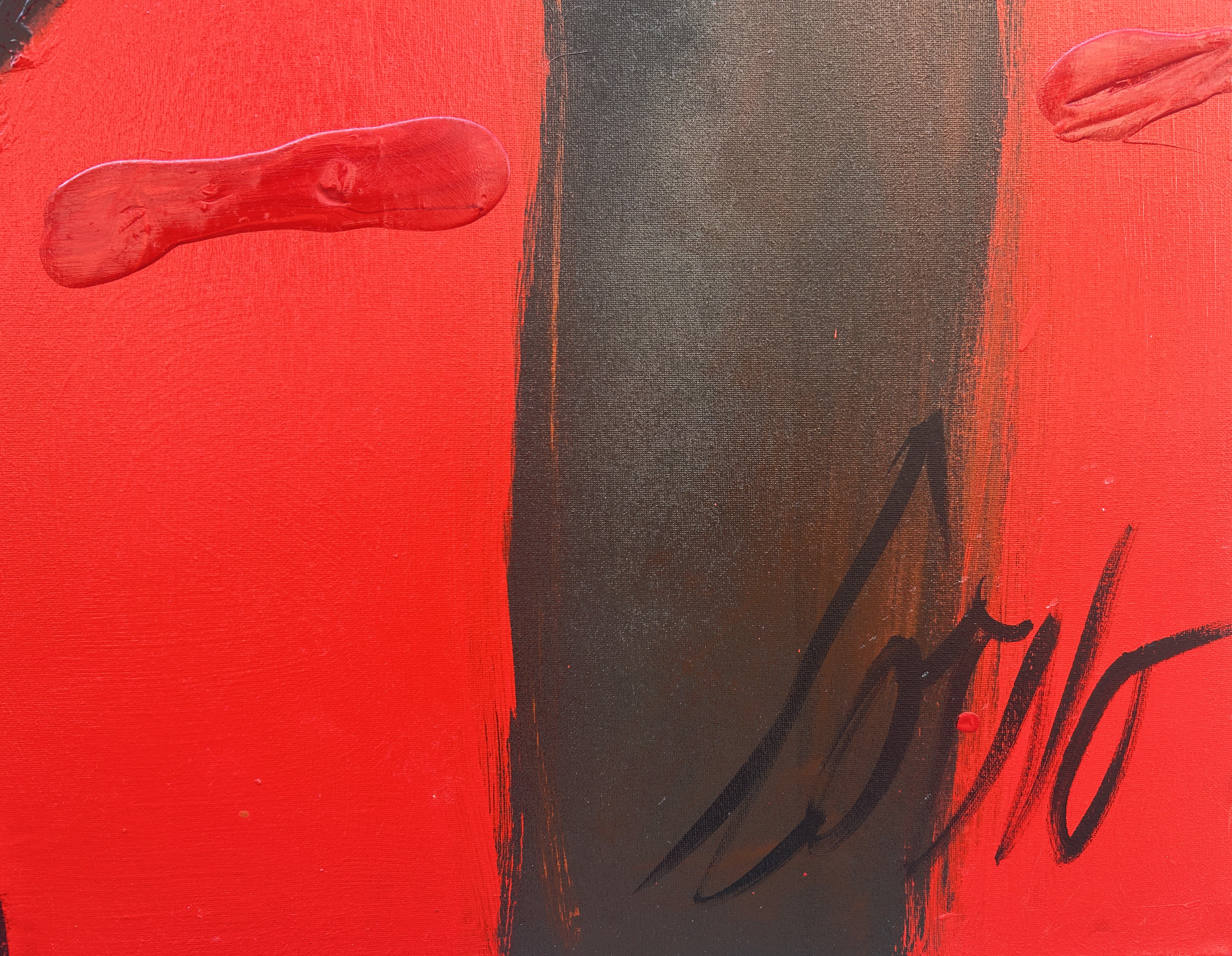 Sans titre, Male Torso profil sur fond rouge