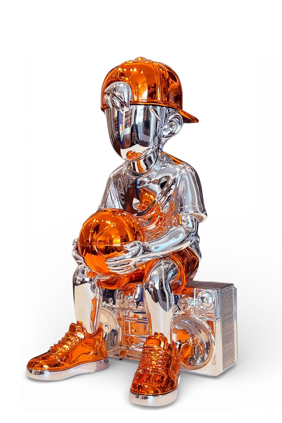 Moyen Kronokid Boombox Kid (Série/Series), SQRA, Sculpture chrome