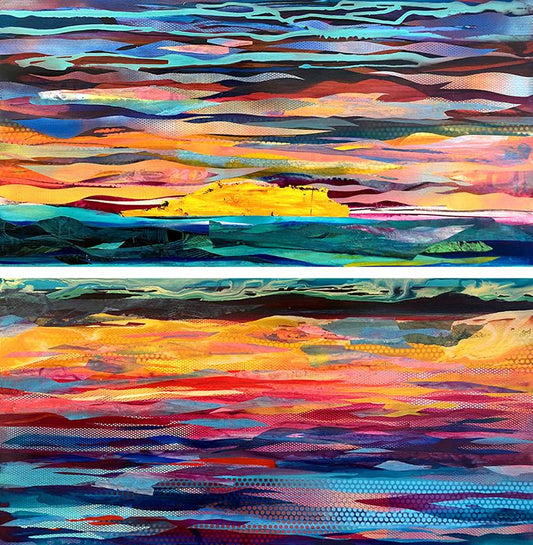 Post Digital Abstract Landscape - Diptych