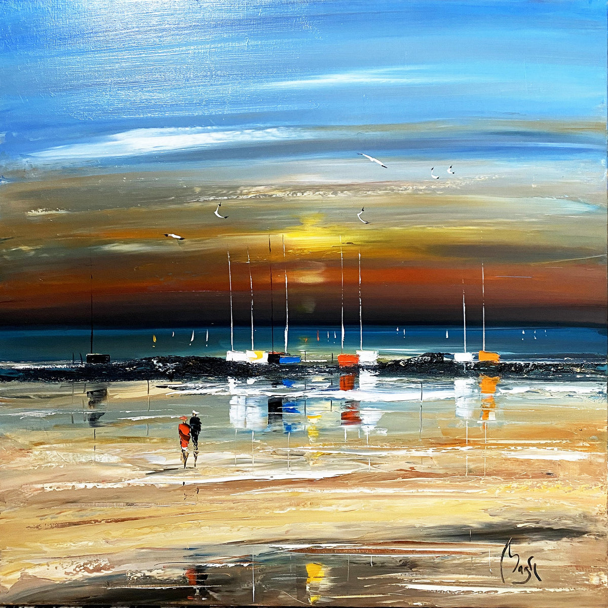 Retour soleil couchant, Magre, Louis