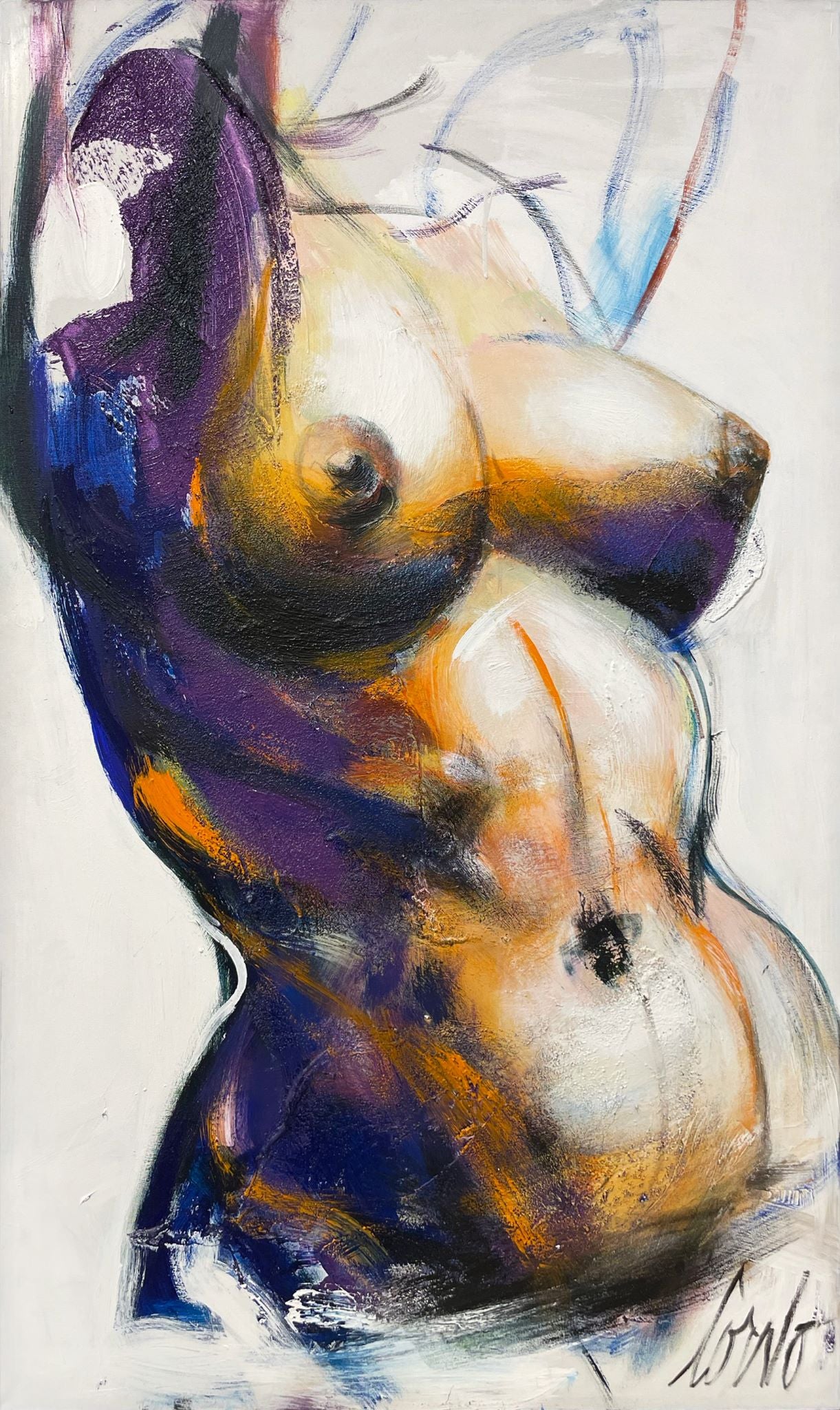 Nu féminin sur fond blanc