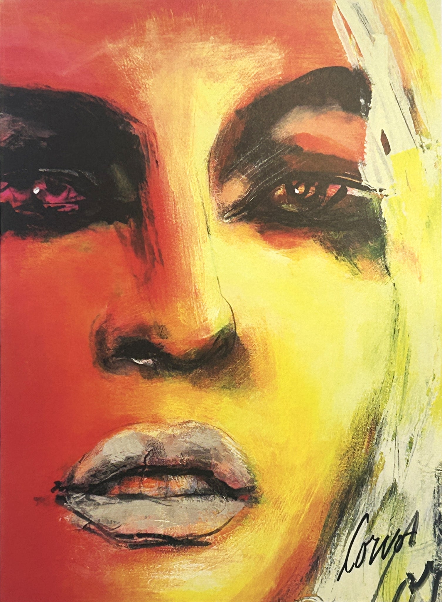 Carte de souhait - Face with Fluo Orange