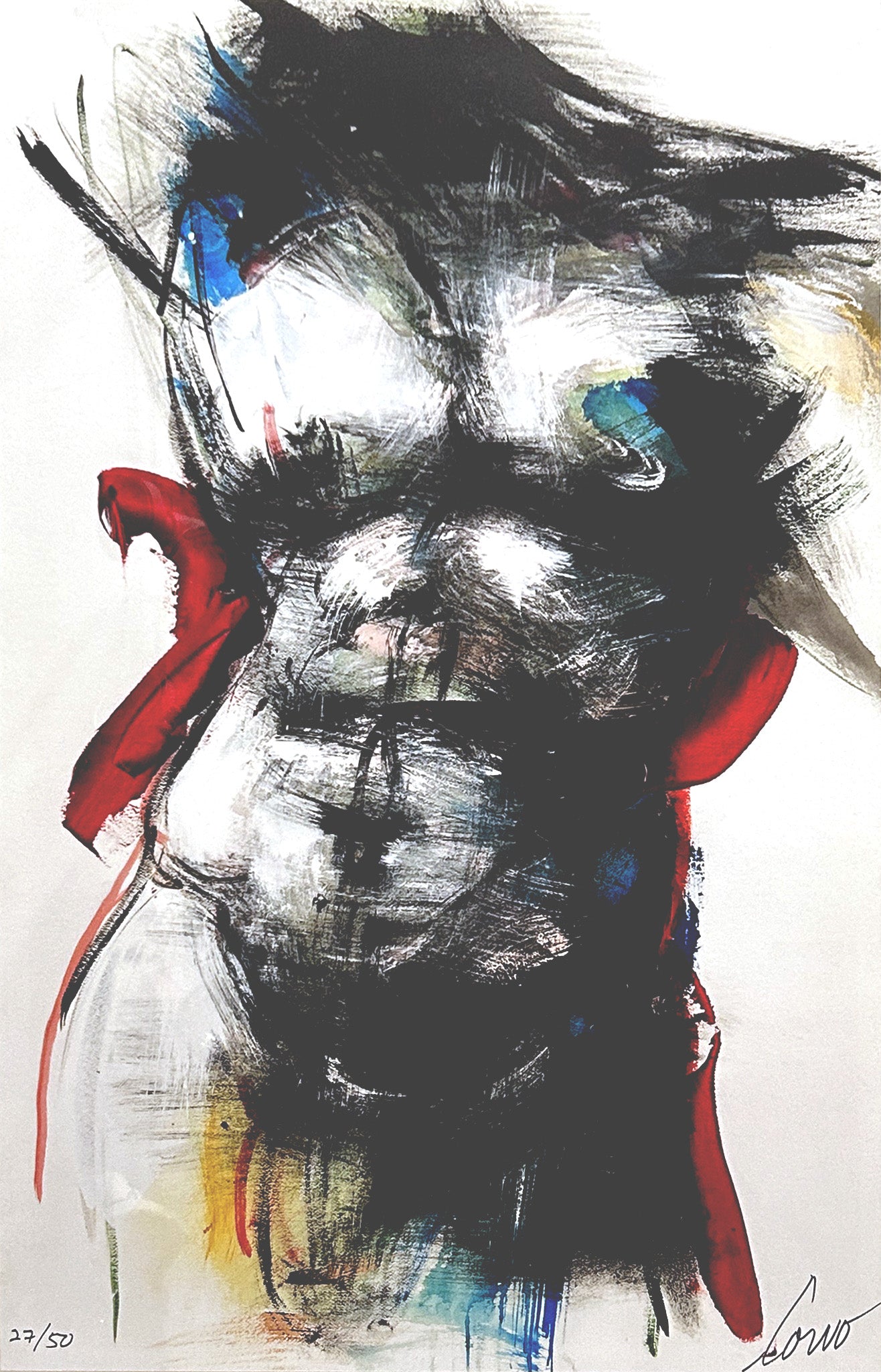 Sans titre, Torse d’homme en rouge et bleu (27/50)