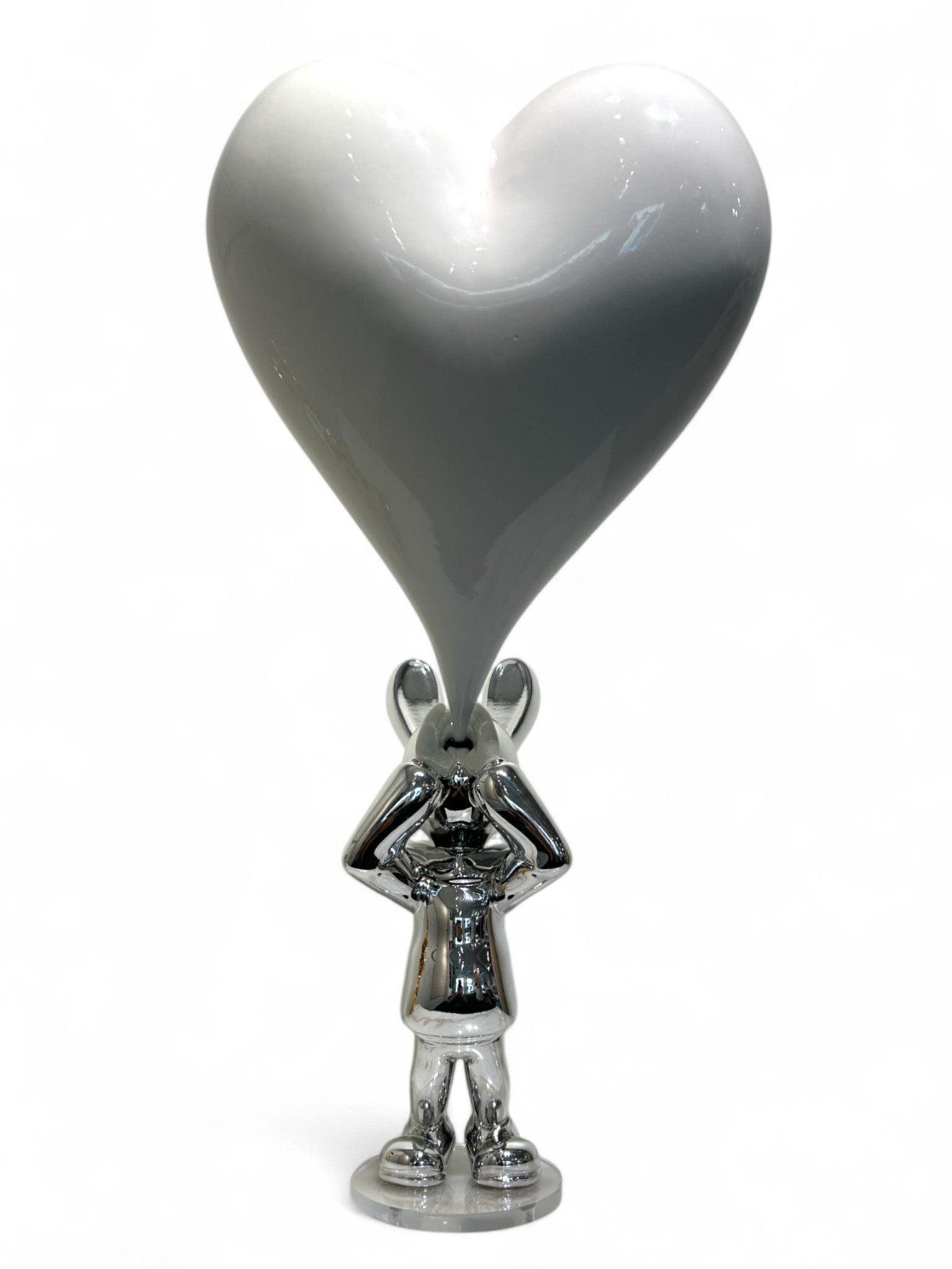 YOLO Silver Big White Heart (2/100)