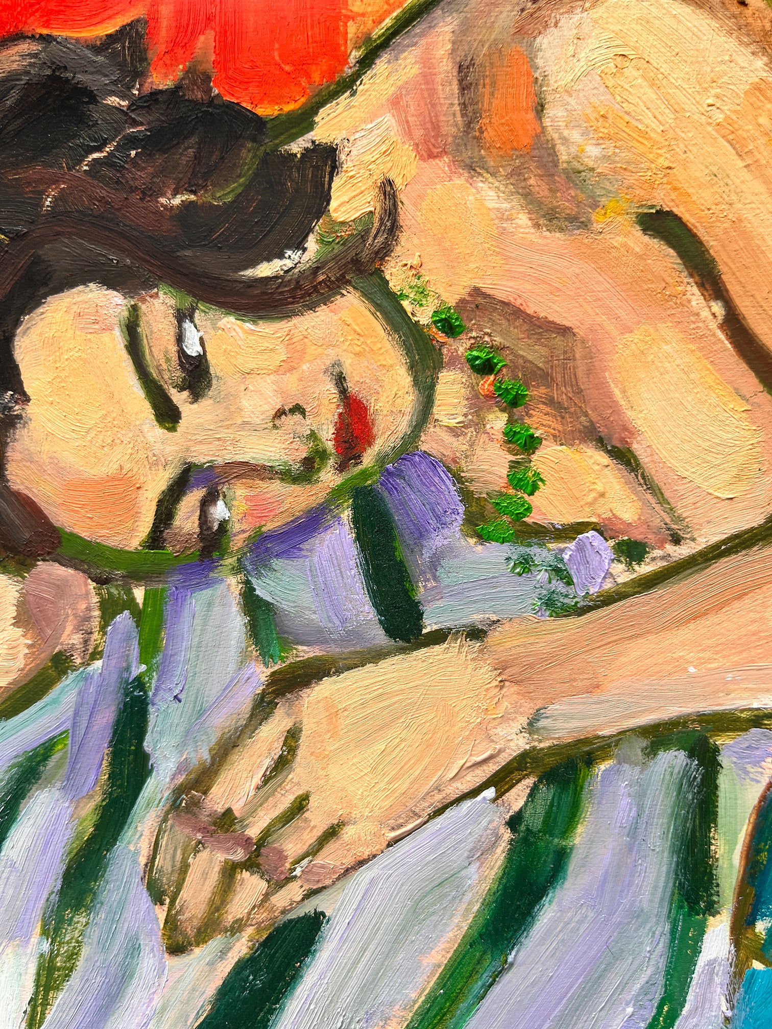 Nude : With Turqoise Fan