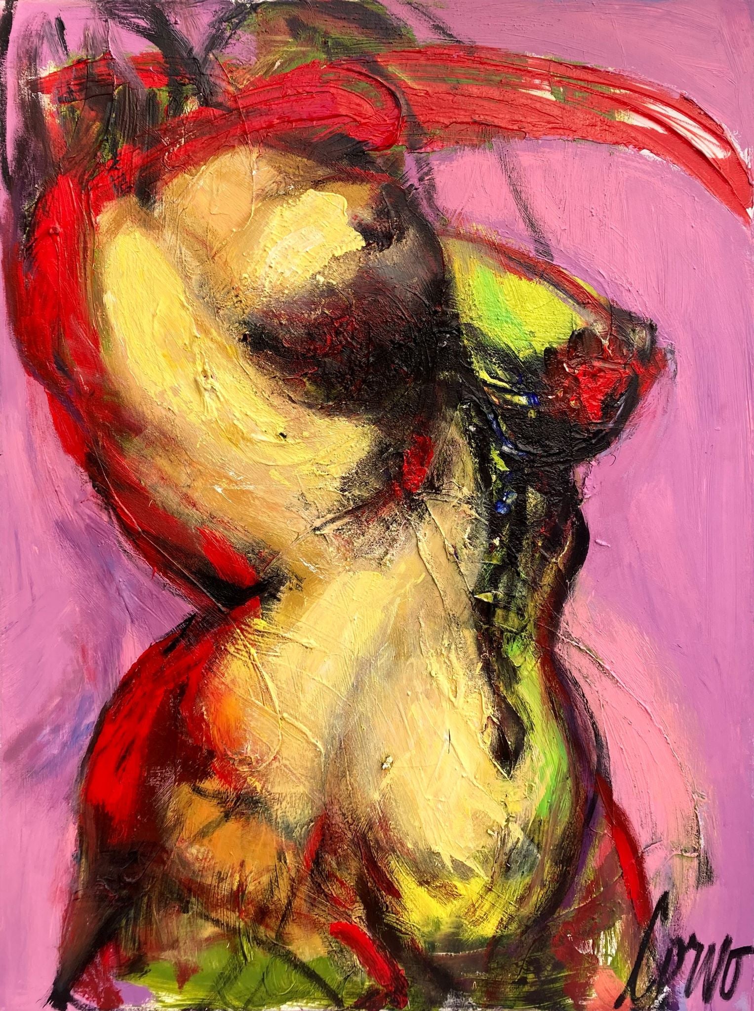 ( Girl ) Red on Pink (NY Serie) - original