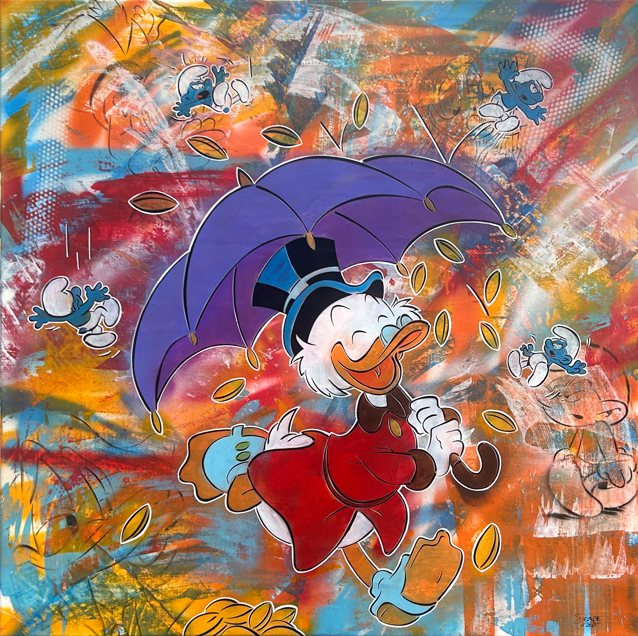 Pluie de Schtroumfs - Galerie d'Art Beauchamp