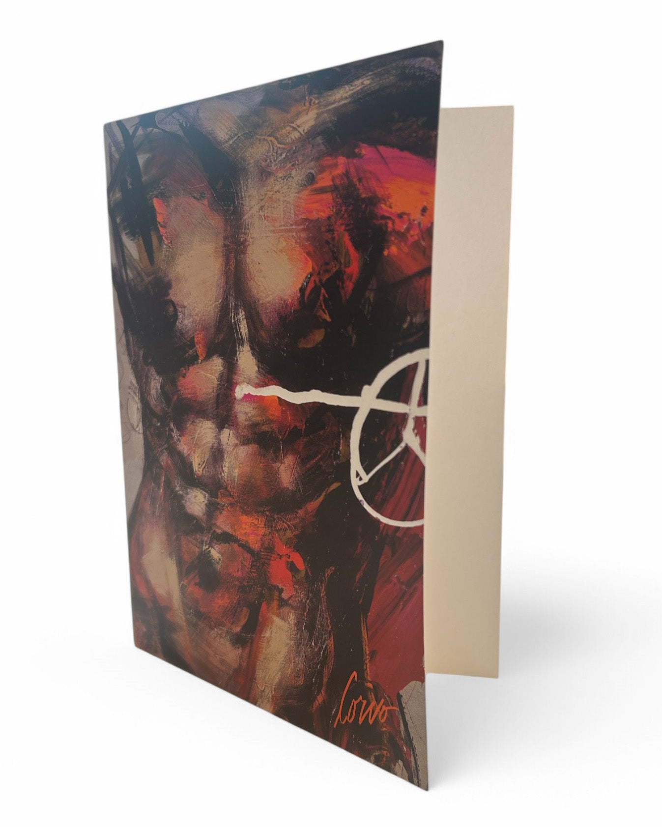 Carte de souhait - Torse d’homme sur fond argent