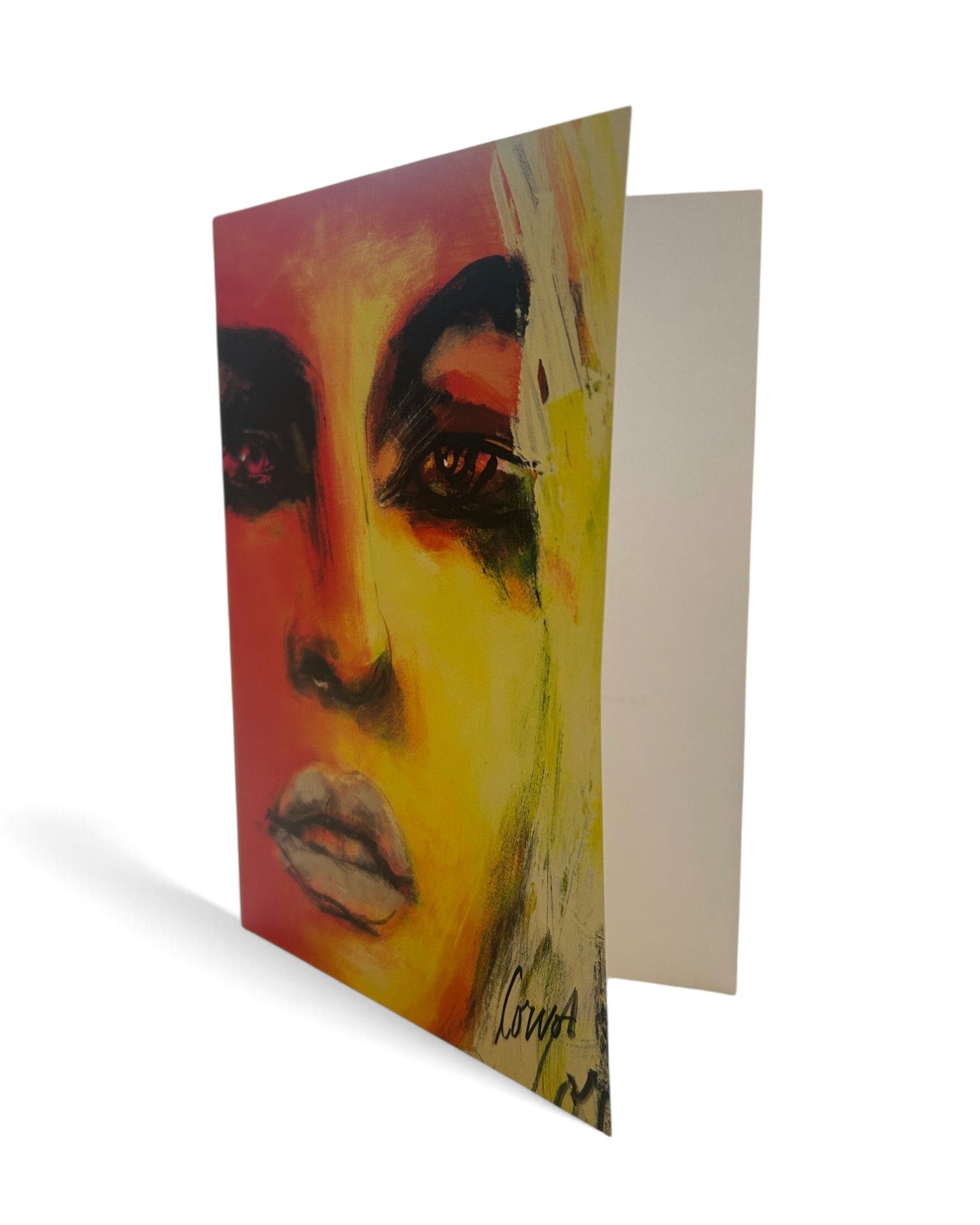 Carte de souhait - Face with Fluo Orange