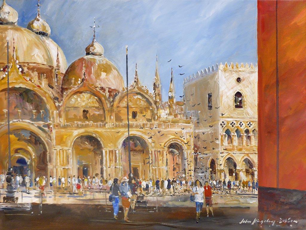 A Sunny Day in Piazza St Marco Venice - Galerie d'Art Beauchamp