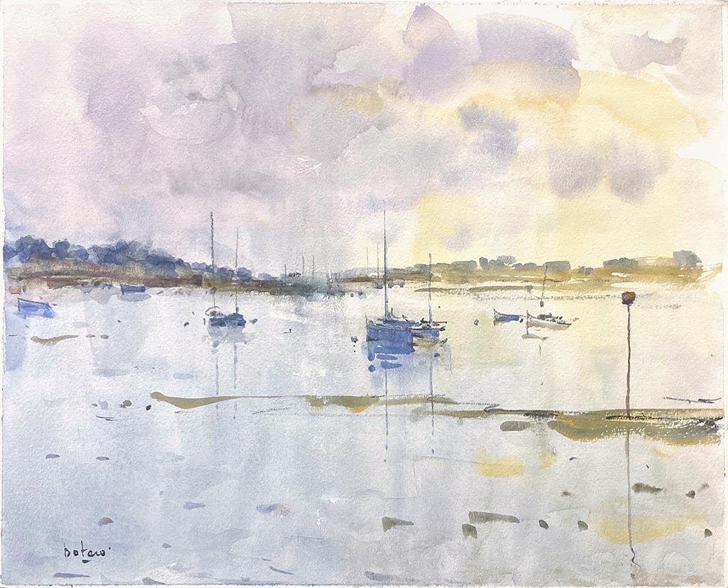 Effet de lumière sur le Traict (Croisic) Bretagne - Galerie d'Art Beauchamp