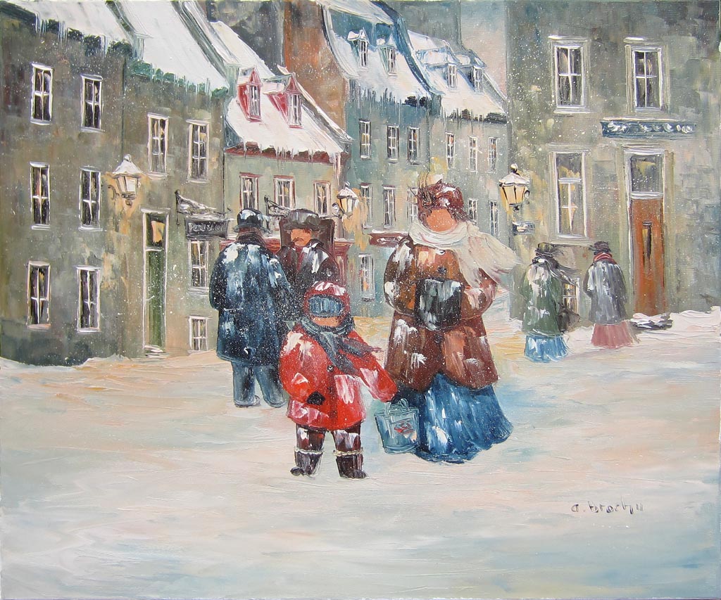 La place du marché - Rue de Québec - Galerie d'Art Beauchamp