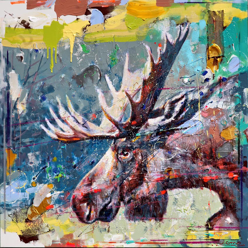 Moose in The Woods - Galerie d'Art Beauchamp