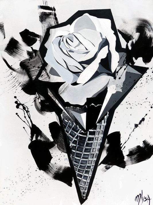 Noir et blanc - À la rose - Galerie d'Art Beauchamp