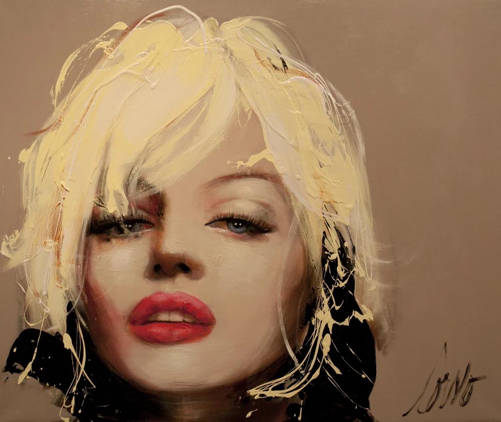 (Plexiglas) Blonde on Taupe - Grand/Big - Galerie d'Art Beauchamp