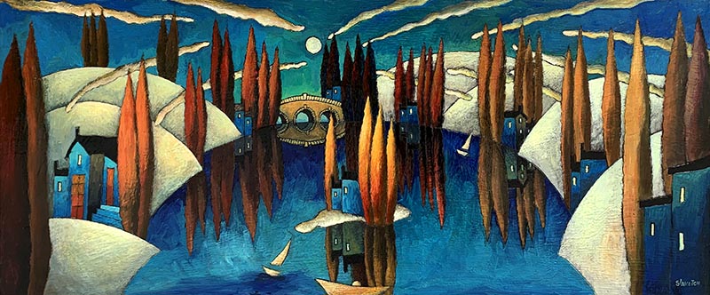 Water and Mountains Meet the Sky - Galerie d'Art Beauchamp