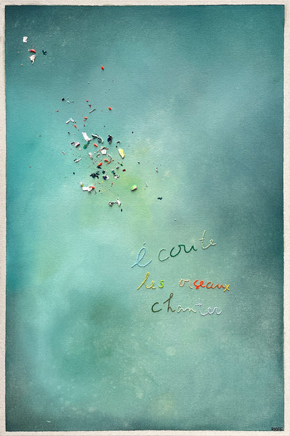 Écoute les oiseaux chanter III, Cantin, Rose, Acrylique sur coton brut