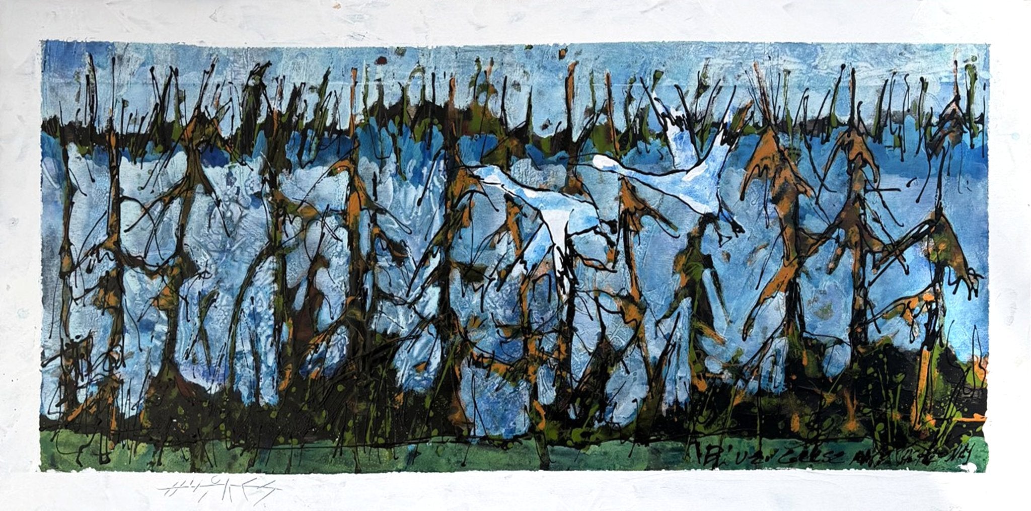 Blue geese make their way