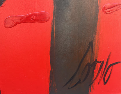 Sans titre, Male Torso profil sur fond rouge