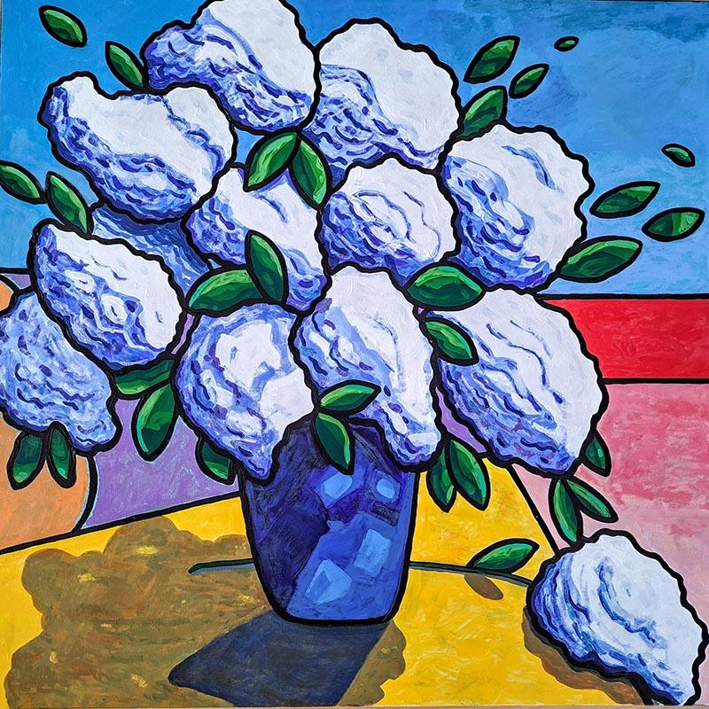 Bouquet de fleurs-nuage ou l'histoire secrète d'une fleur posée sur la table