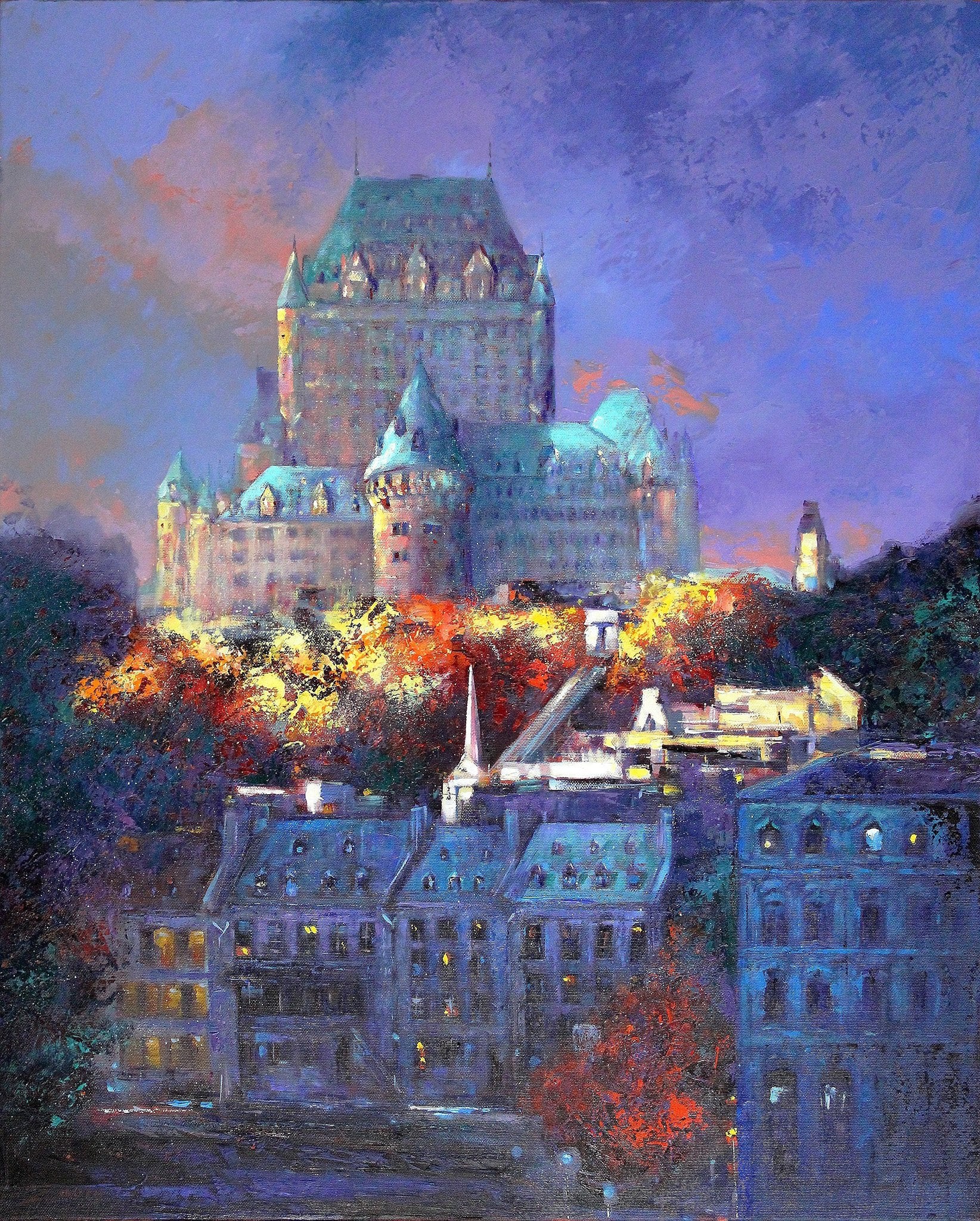 Le Château Frontenac à la lumière du soir