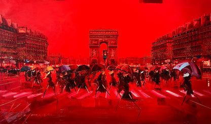 Champs-Élysées on red