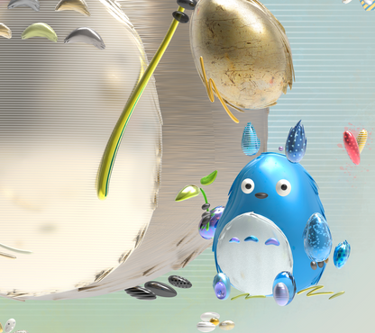 Totoro my Love (Série/Series), Boutet, Oeuvre digitale sur toile, encres pigmentées de qualité archive, signée