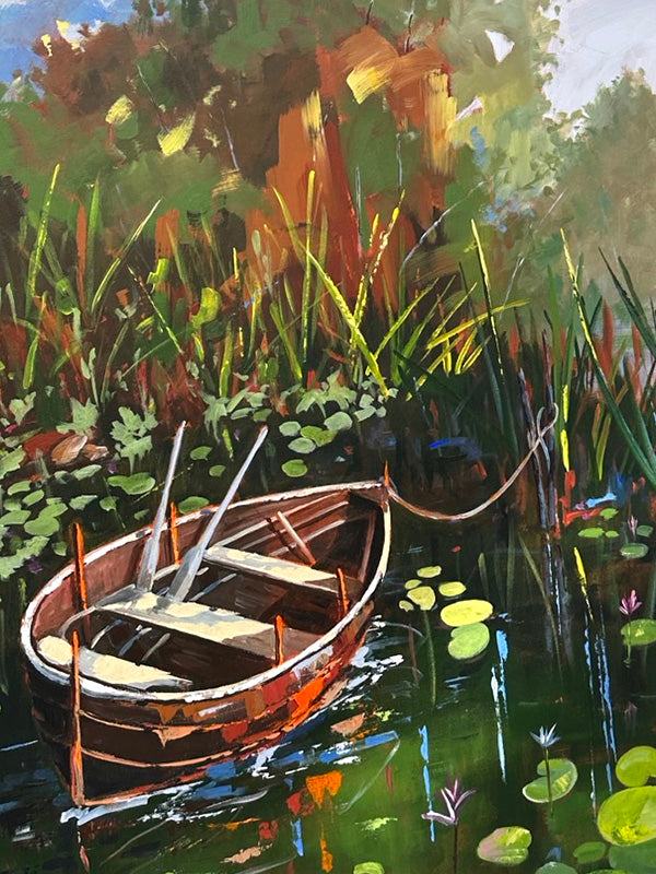 Chaloupe et nénuphares