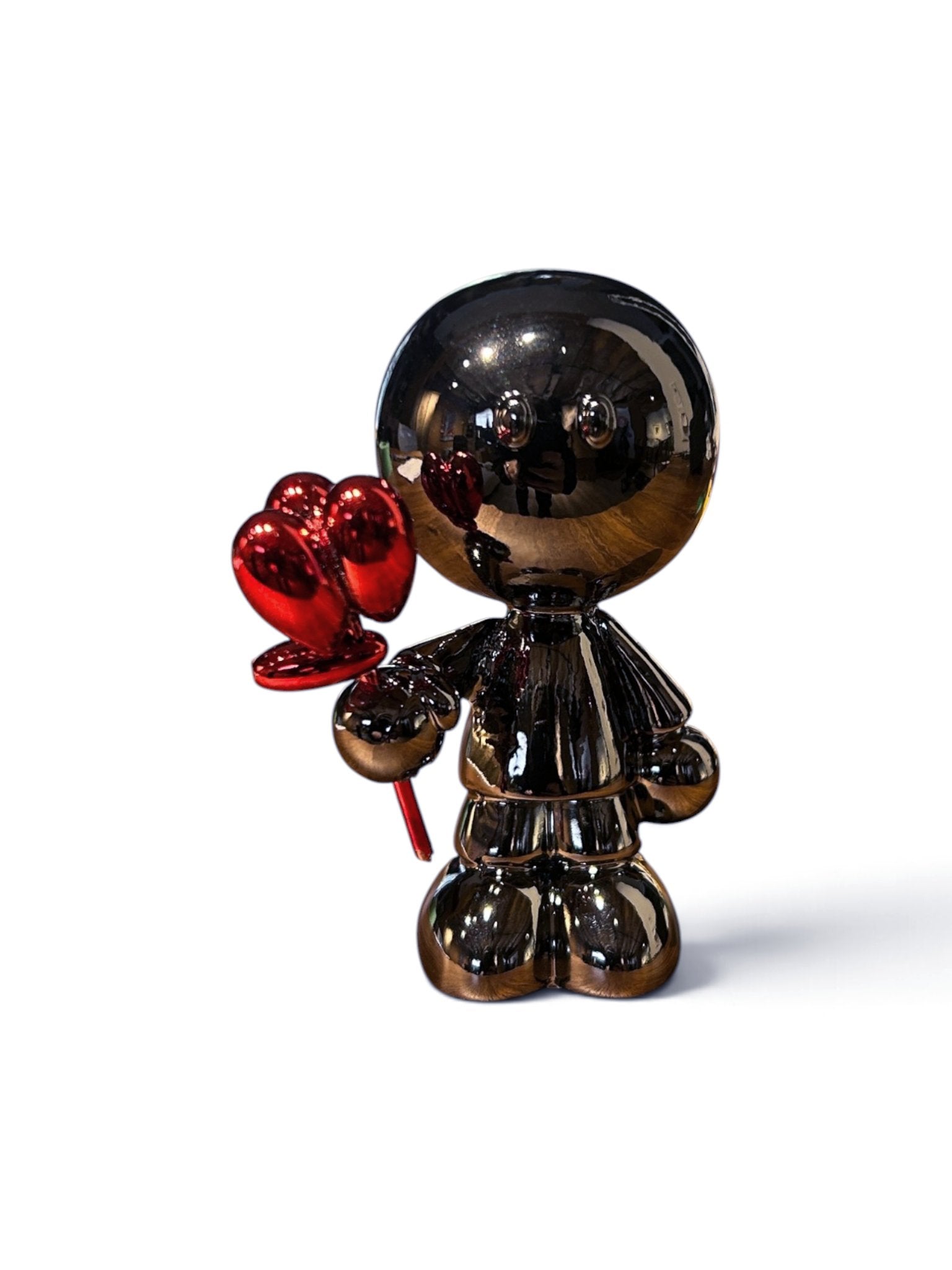 Mini Uman Cromo avec fleur - Dark Grey Chrome (Série ouverte / Open series)
