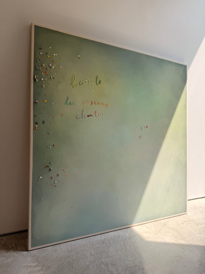 Écoute les oiseaux chanter II, Cantin, Rose, Acrylique sur coton brut