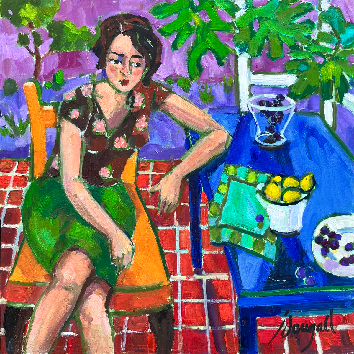 Leaning on Blue Table: Interior #1, Dougall, Jae