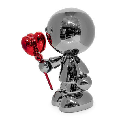 Mini Umän Cromo avec fleur - Silver Chrome (Série ouverte / Open series), Boutet, Résine