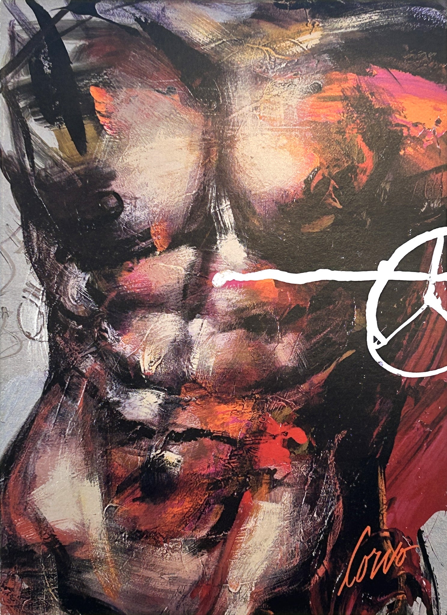 Carte de souhait - Torse d’homme sur fond argent