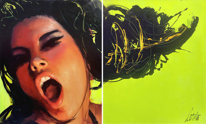 Diptyque : Sans titre, Femme sur fond jaune