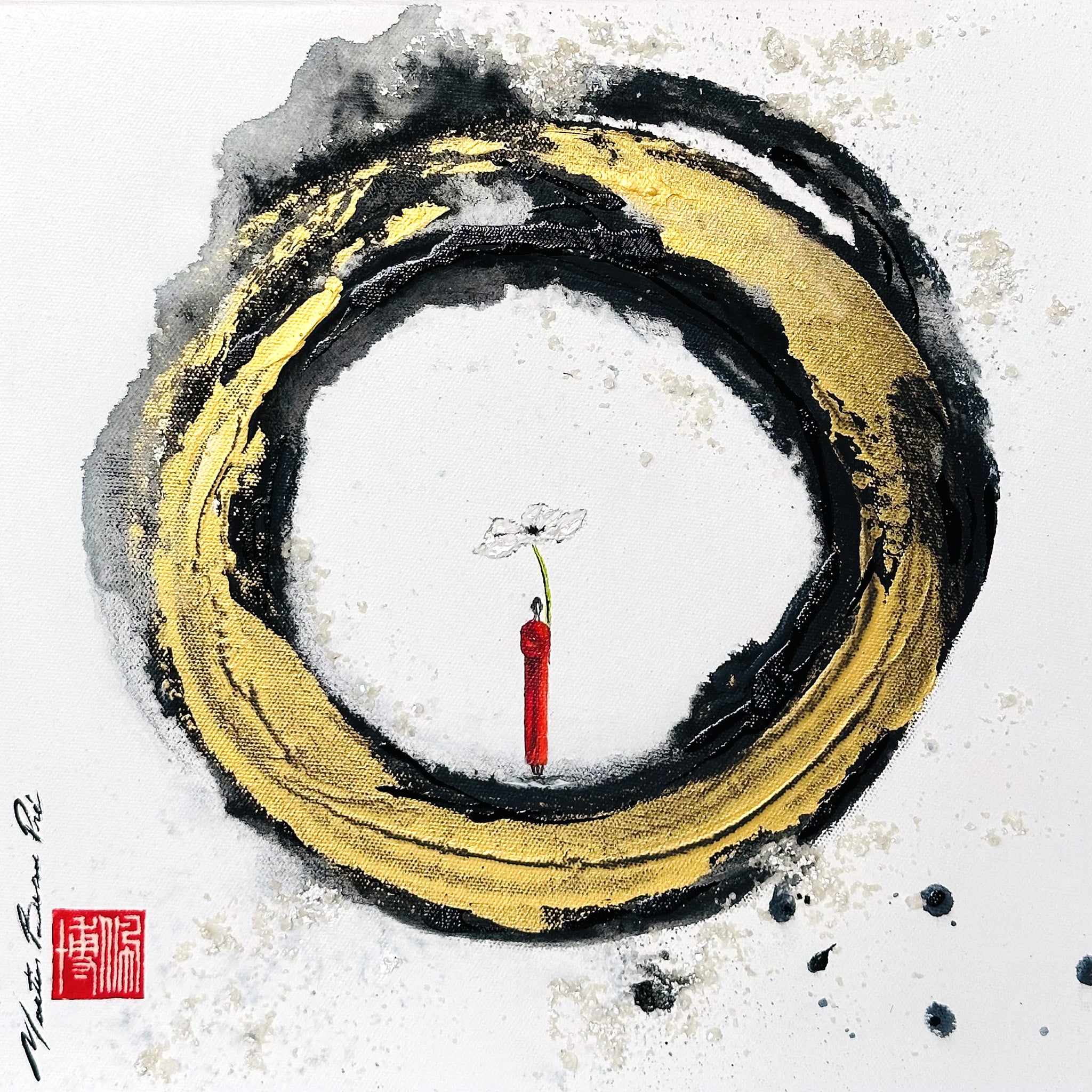 Fleur de paix en main pour semer l'harmonie