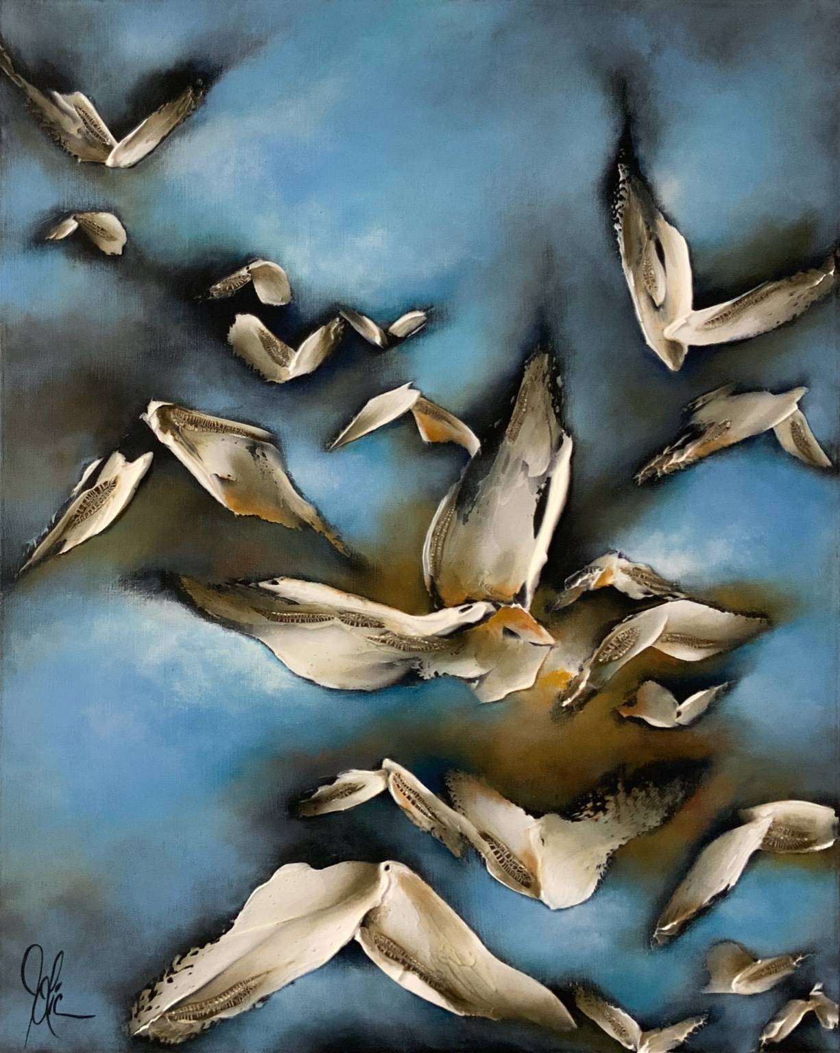 Birds - Flying in the blue