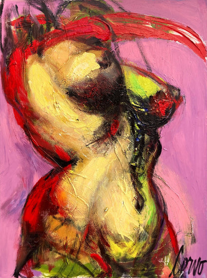 ( Girl ) Red on Pink (NY Serie) - original