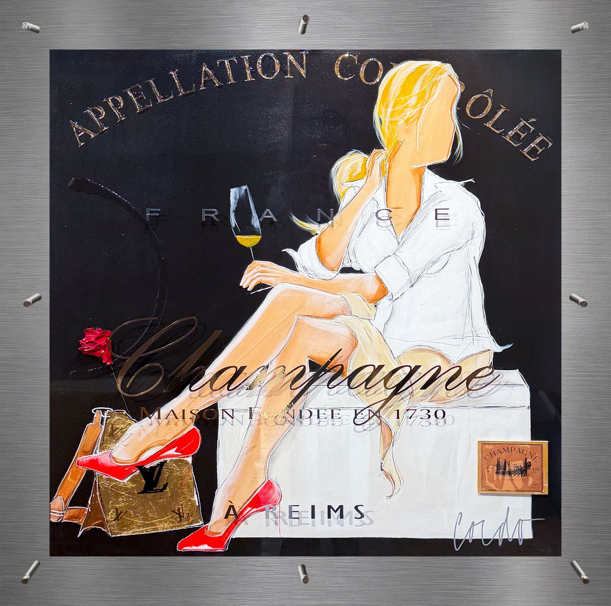 Féminité distinguée en champagne