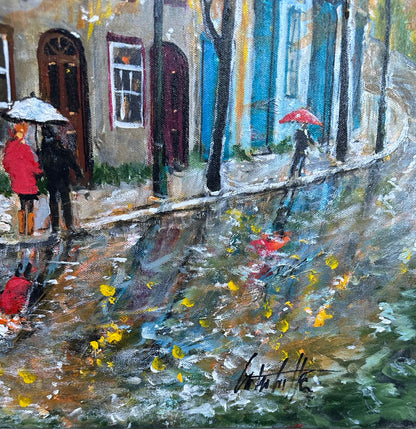 Rue d’Auteuil sous la pluie