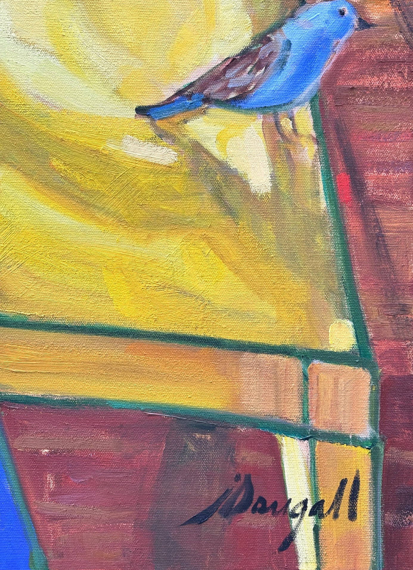 Chaise jaune à l’extérieur