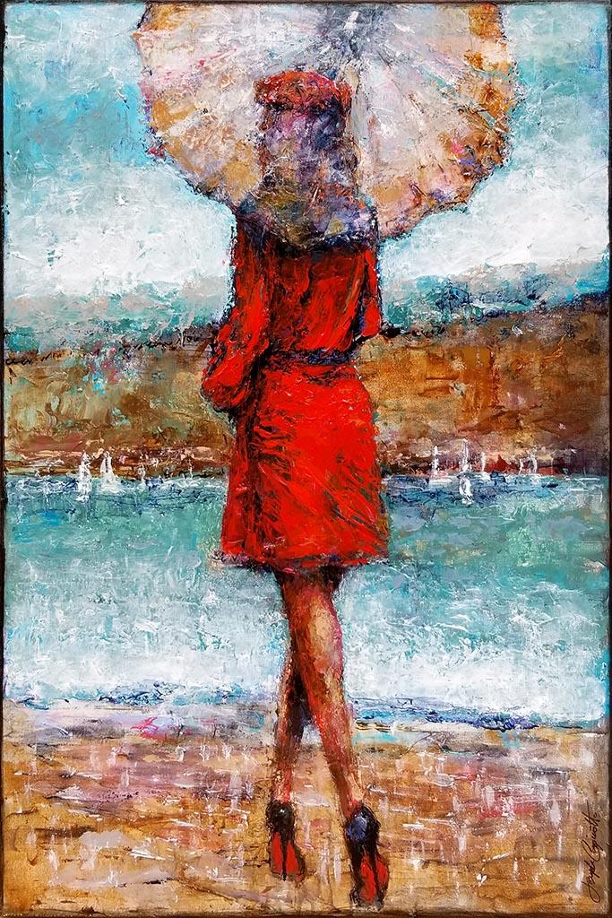 #357 The Girl With The See-Through Umbrella - Galerie d'Art Beauchamp