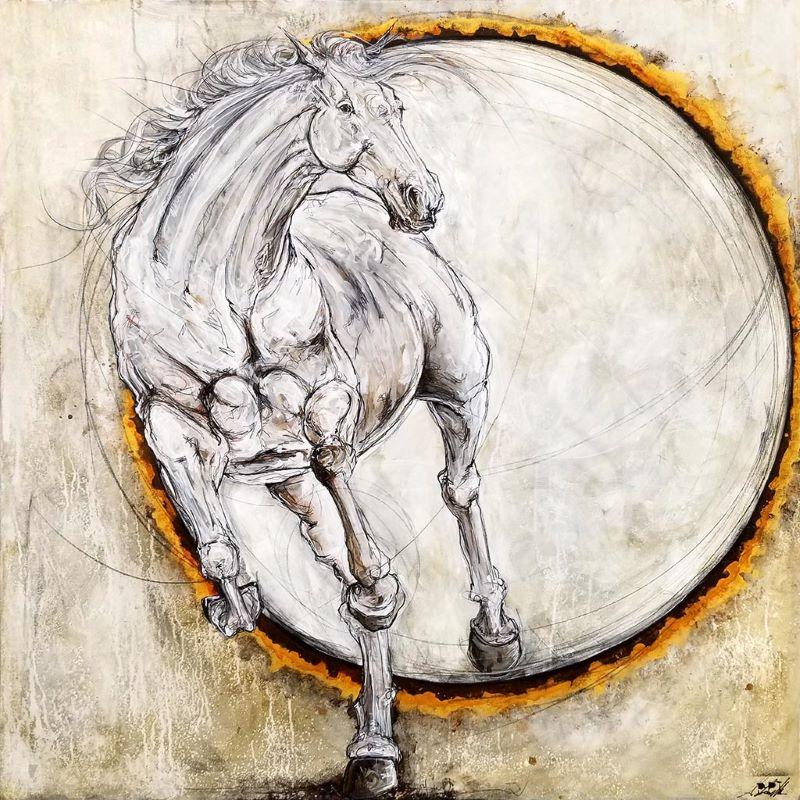 A Horse in a Ring of Fire - Galerie d'Art Beauchamp