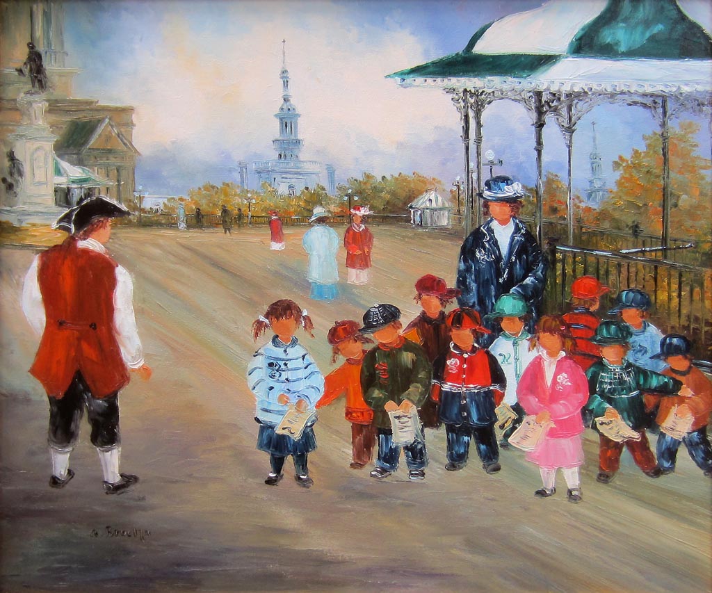 La leçon d'histoire, terrasse Dufferin - Galerie d'Art Beauchamp