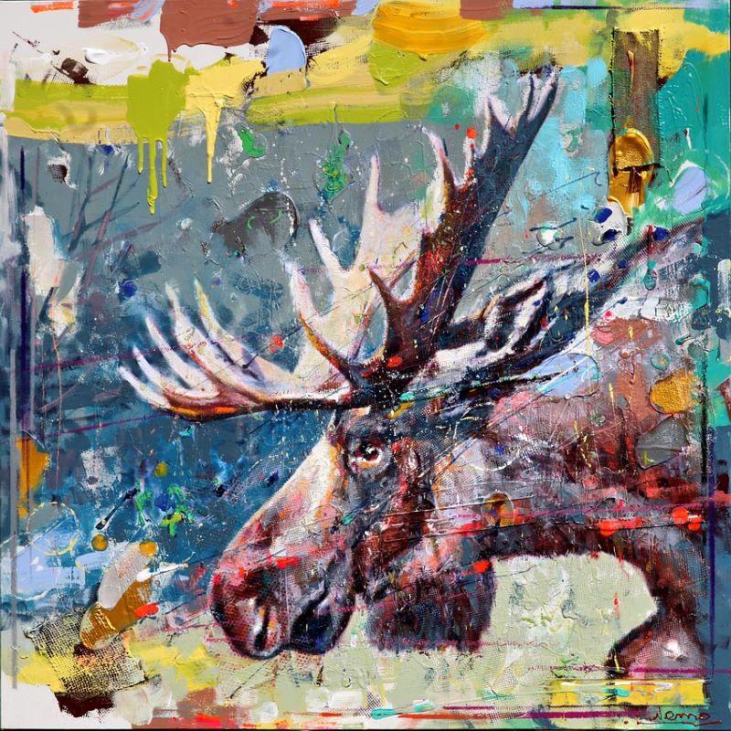 Moose in The Woods - Galerie d'Art Beauchamp