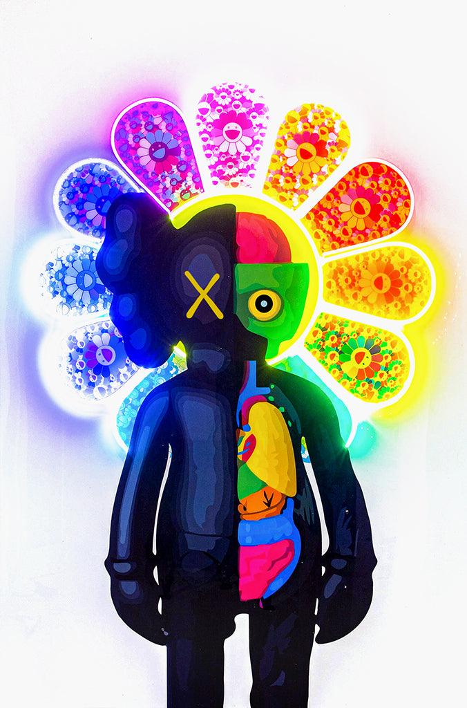 Neon Kaws x Murakami (Série/Series) - Galerie d'Art Beauchamp