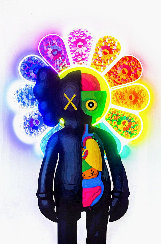 Neon Kaws x Murakami (Série/Series) - Galerie d'Art Beauchamp